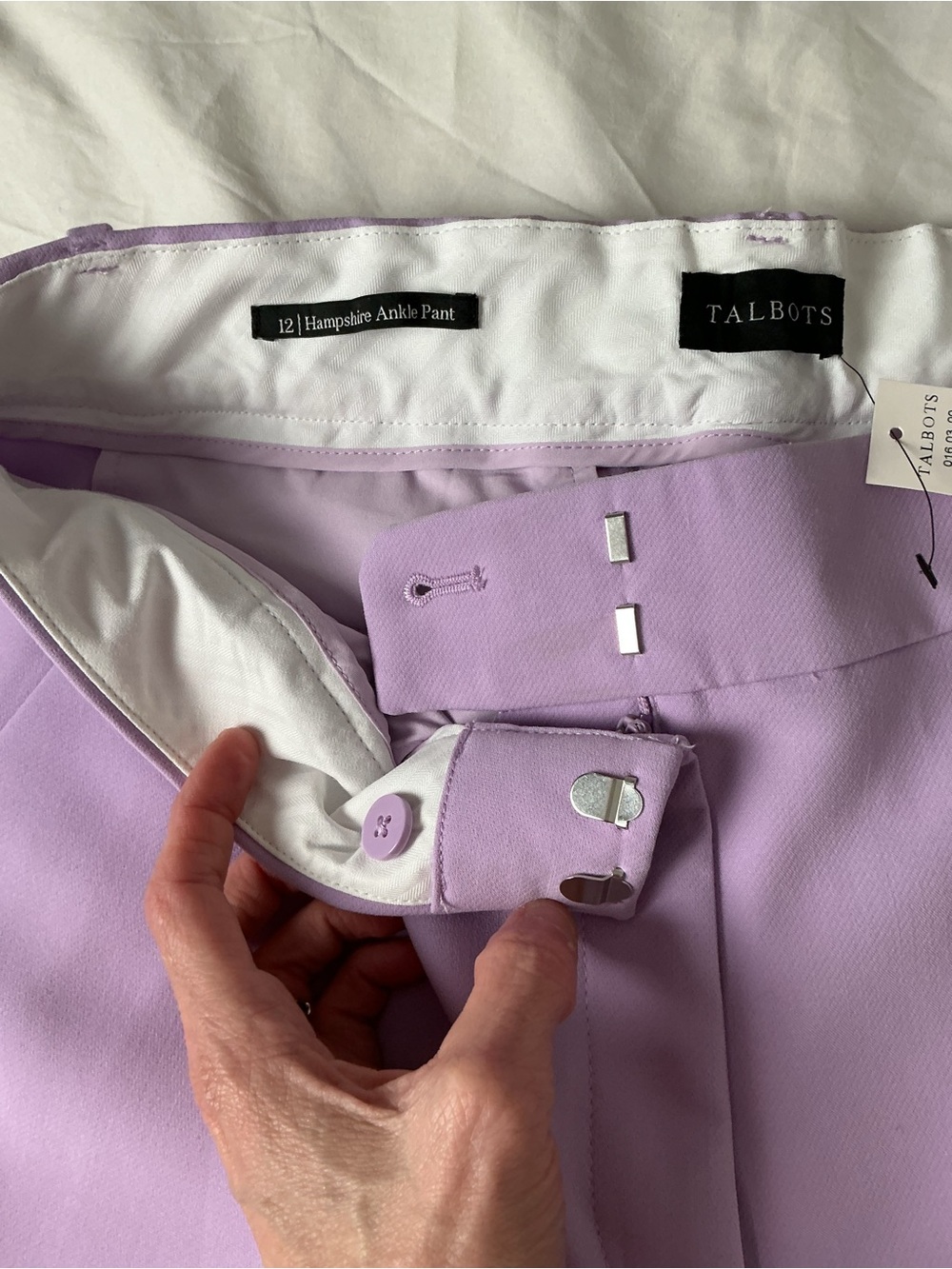 Talbots Hampshire Ankle Pant Size 12 Lilac Lavender Purple NWT - Picture 5 of 10